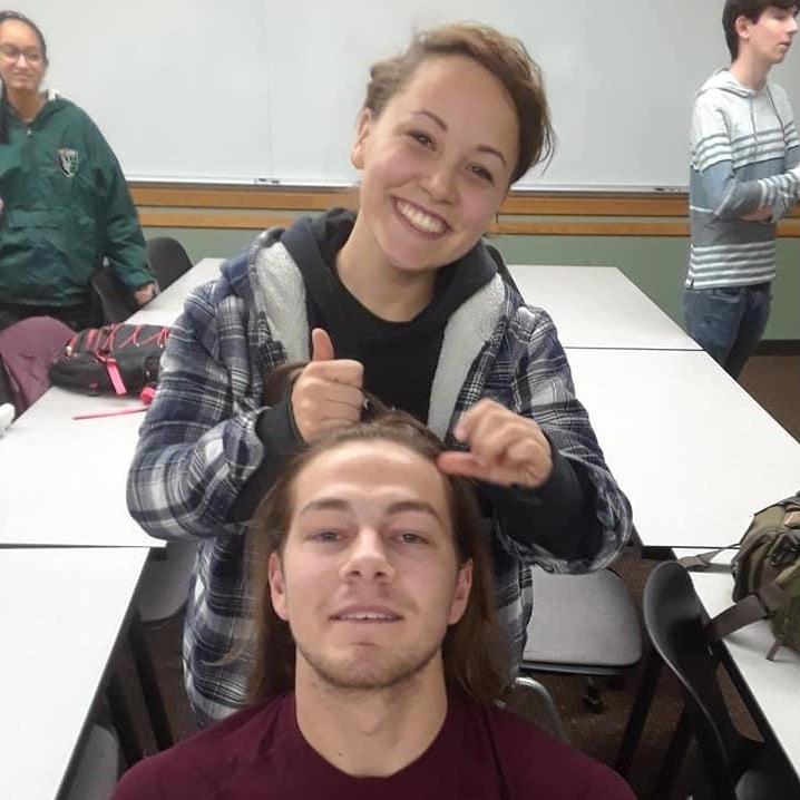 Little did I know that that would be the last time I would be braiding his hair before he buzzed it! (Luckily our friendship was well established ;) )