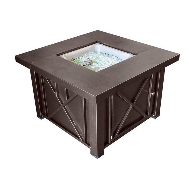 38 in. Decorative Steel Firepit in Bronze