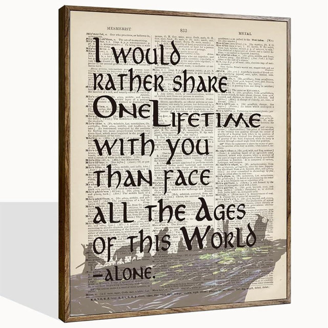LOTR Gifts, Framed LOTR Poster, Gift for LOTR Decor, I Would Rather Share One Lifetime - Arwen, LOTR Merch, LOTR Birthday Decor, Lord of the Rings Poster, LOTR Canvas Wall Art Decor, 12x15