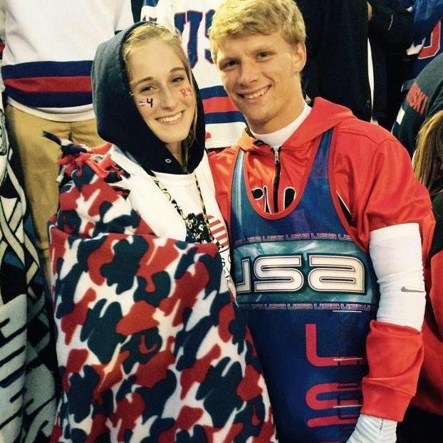 Our first picture together at a high school football game