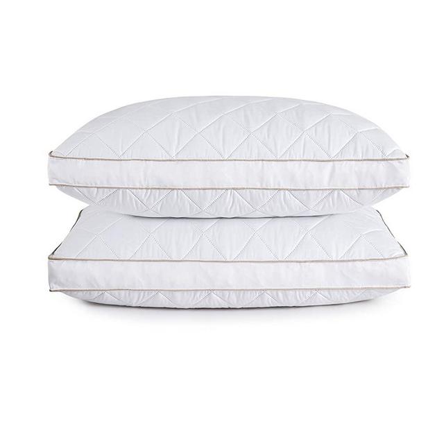 puredown Natural Goose Down Feather Pillows for Sleeping Gusseted Down Pillow King Size Set of 2