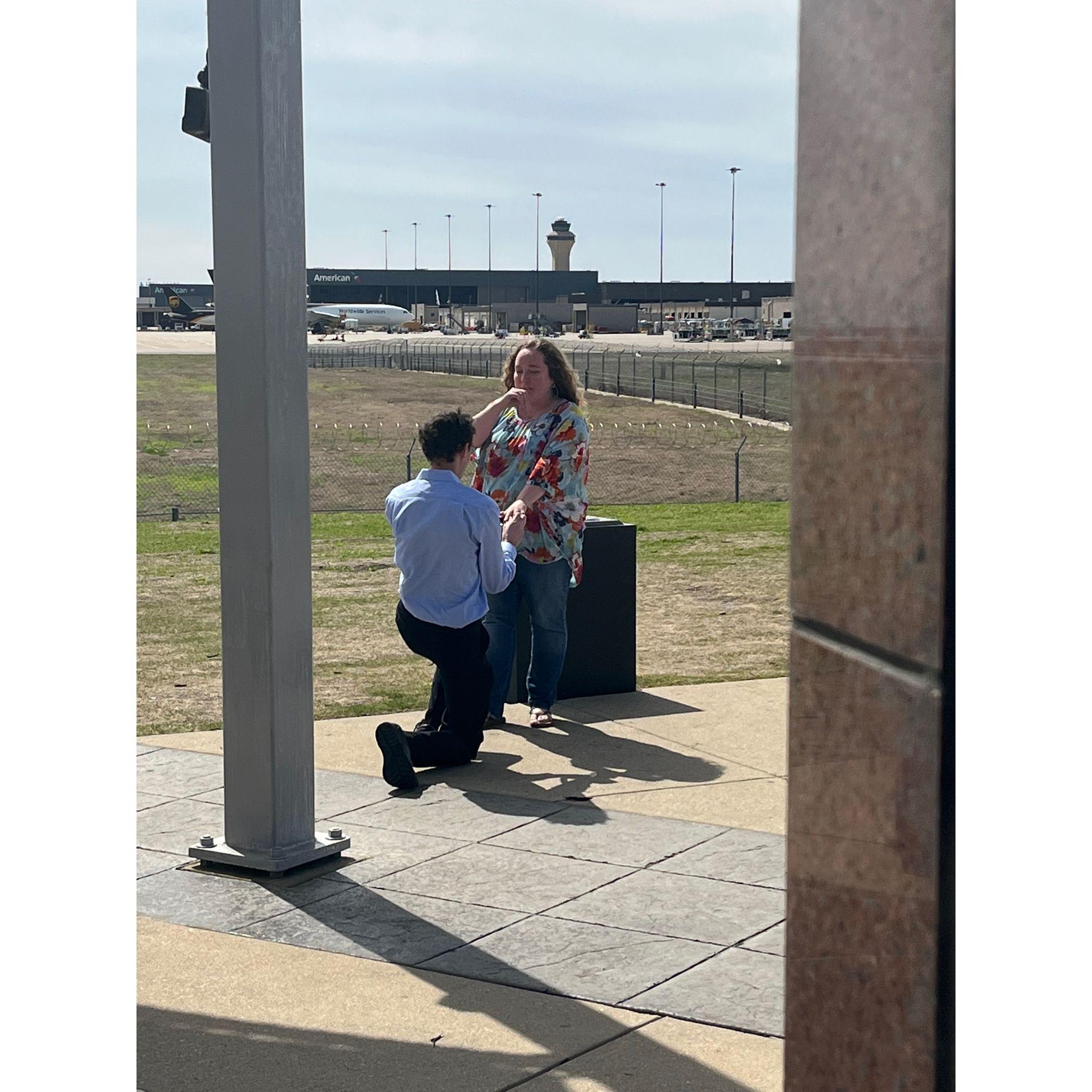 The Proposal at the site of our first kiss