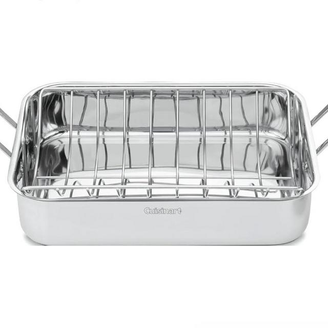 Cuisinart 16-Inch Roaster, Chef's Classic Rectangular Roaster with Rack, Stainless Steel, 7117-16URP1