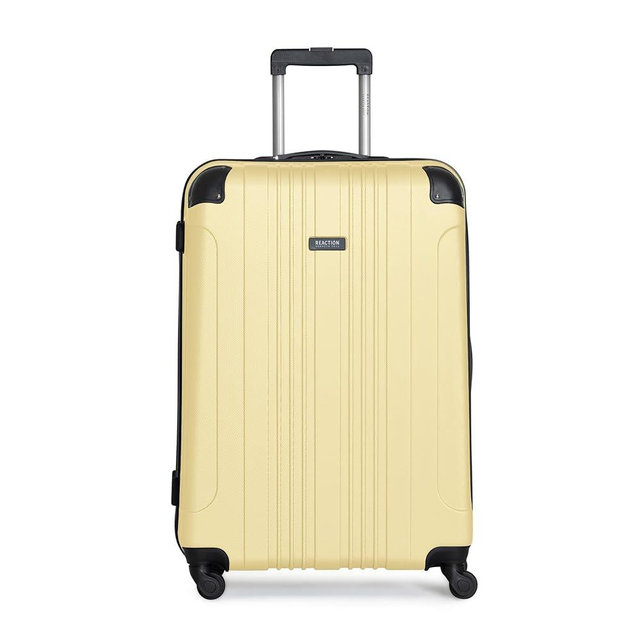 Kenneth Cole REACTION Bounds Lightweight Hardshell 4-Wheel Spinner Luggage, Pale Banana, 28-Inch Checked