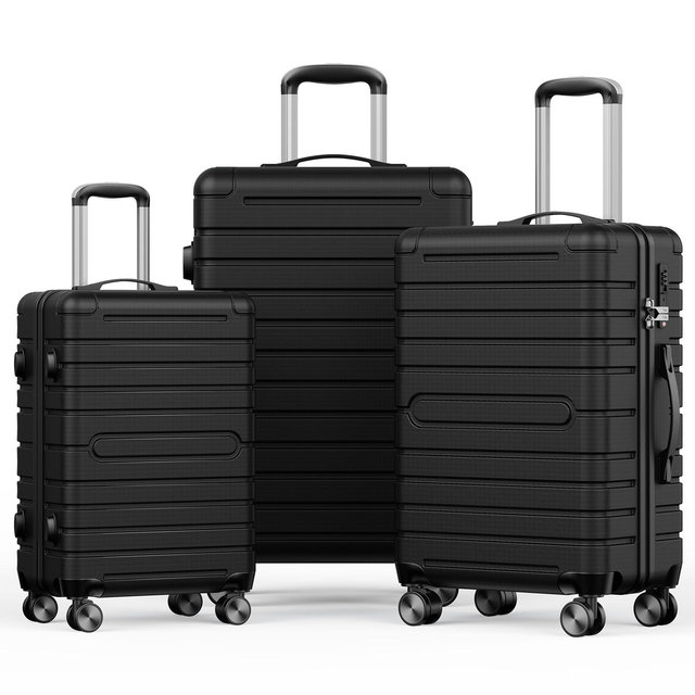 3-Piece Hardshell Luggage Set, ABS+PC Suitcases 20"/24"/28", TSA Lock & YKK Zipper, Lightweight Carry On & Checked Travel Suitcase