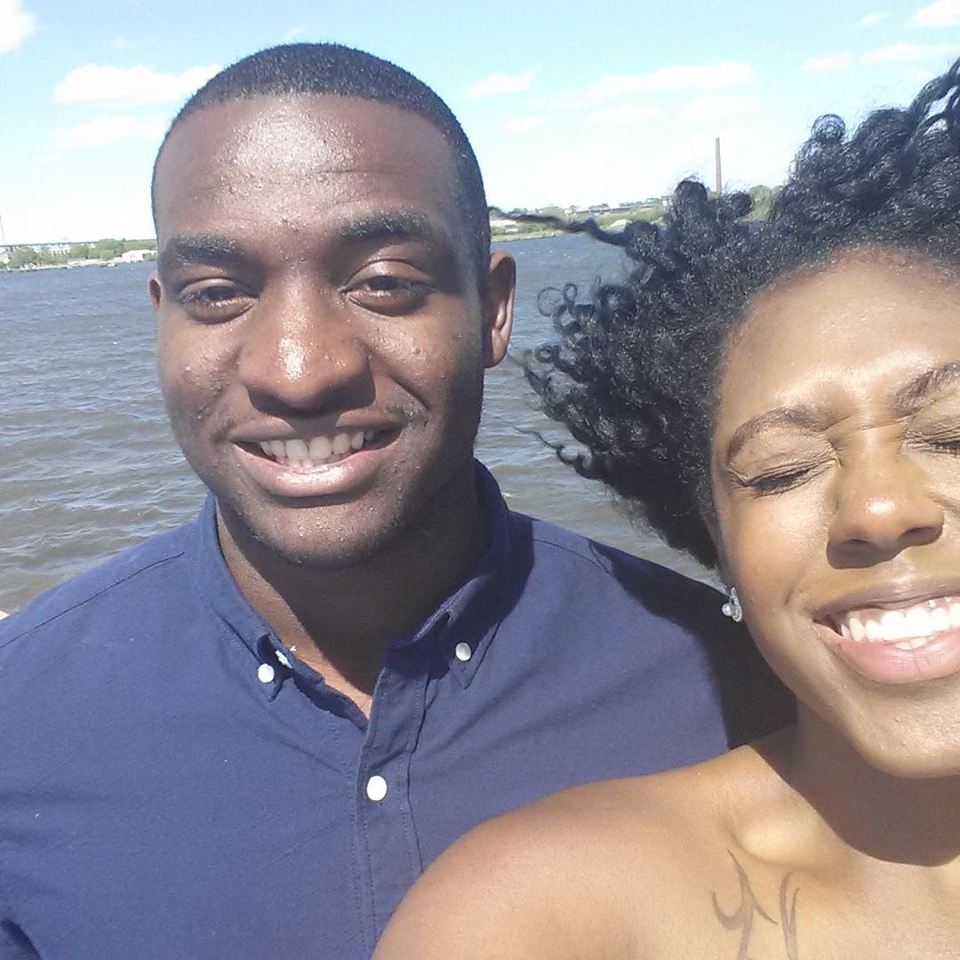 Brandon met Destiny's family at her Aunt Brenda's birthday party in May of 2016.