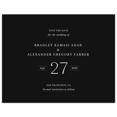 Black Wedding Digital Save the Date - Andros Landscape