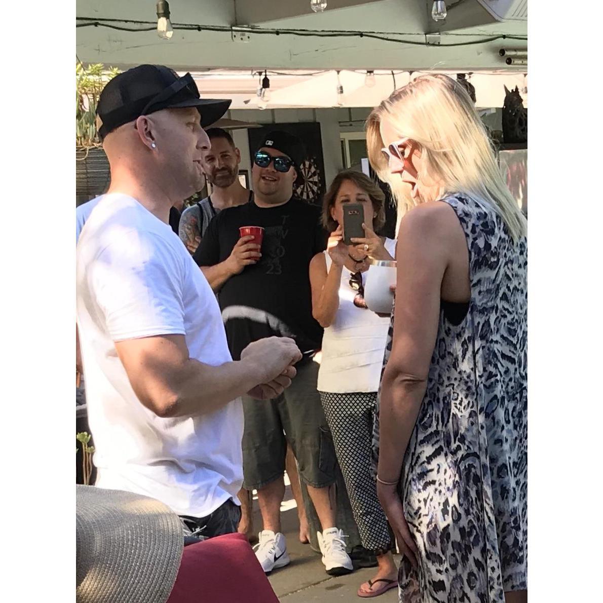 When Barney popped the question!

(Danielle was surprised to say the least!)