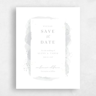 Pewter Gray, Grey Wedding Save the Date - Zortas Portrait