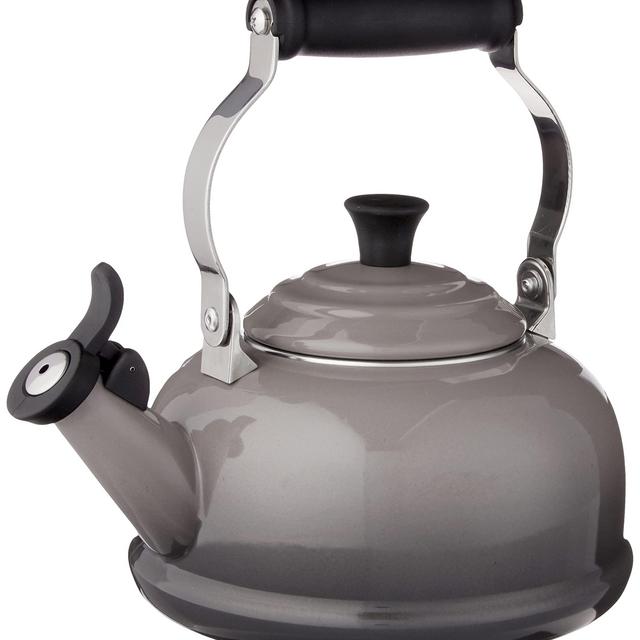 Le Creuset Enamel On Steel Whistling Tea Kettle, 1.7 qt., Oyster