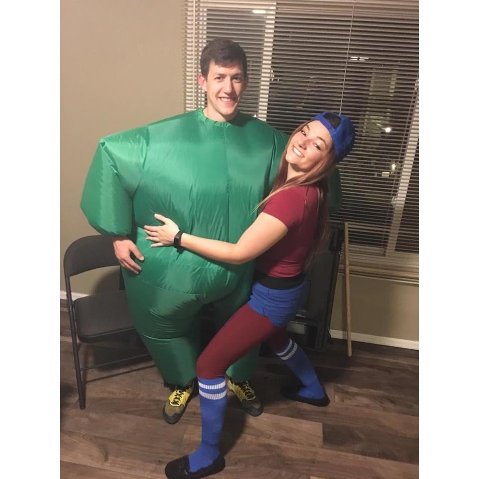 Halloween! Nash went as "fat plankton"