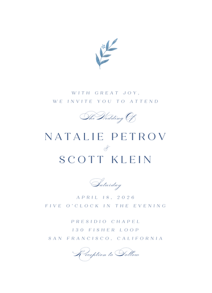 Kitts Script | Dusty Cobalt | Zola Wedding Invitations