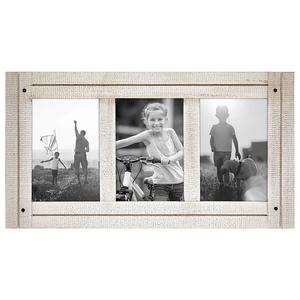 Americanflat 4x6 Aspen White Collage Distressed Wood Frame - Made to Display Three 4x6 Photos - Color White - Ready To Hang on Wall or Stand on Table Top