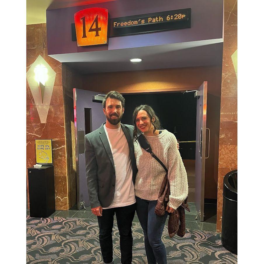 At AJ's movie premiere for Freedom's Path