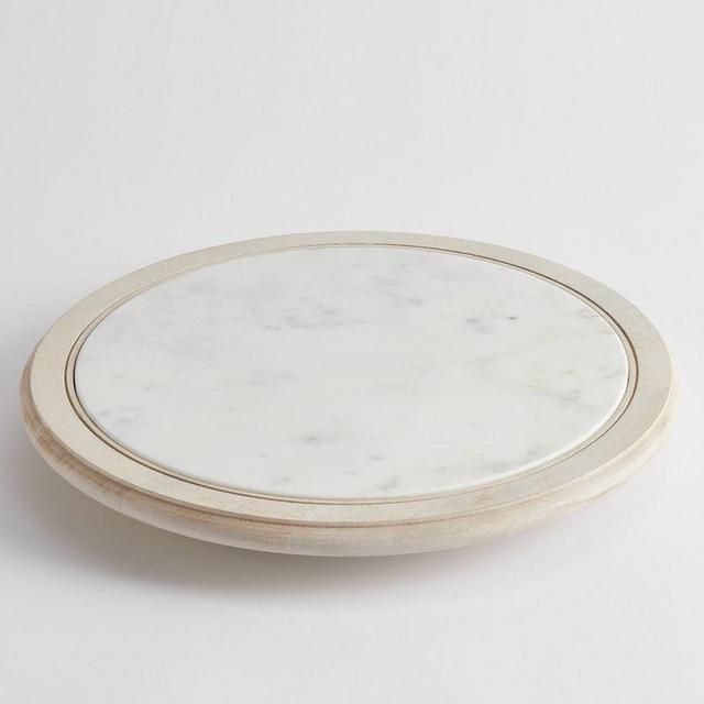 Turned Wood Lazy Susan - White Wash