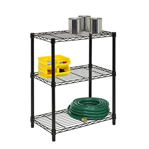Honey-Can-Do 3-Tier Heavy Duty Adjustable Shelving Unit, Black