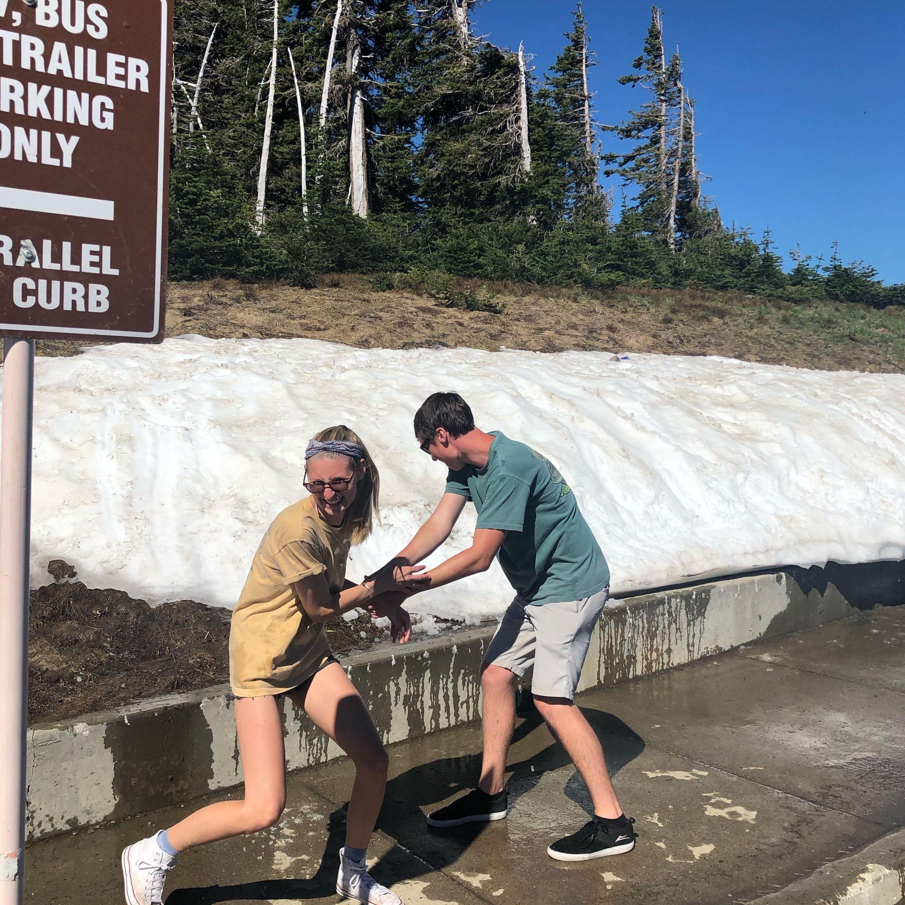 Our first summertime snowball fight!