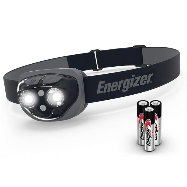 Energizer LED headlamp, Rugged Midnight Black Head Light, Water Resistant headlamps for Running, Camping, Outdoor, Storm (Batteries Included)