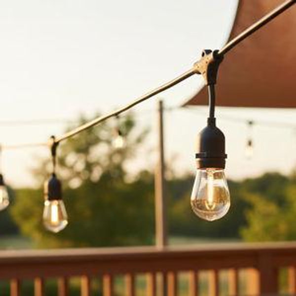 Harbor Breeze 48-ft Plug-in Black Indoor/Outdoor String Light with 24 White -Light LED Edison Bulbs