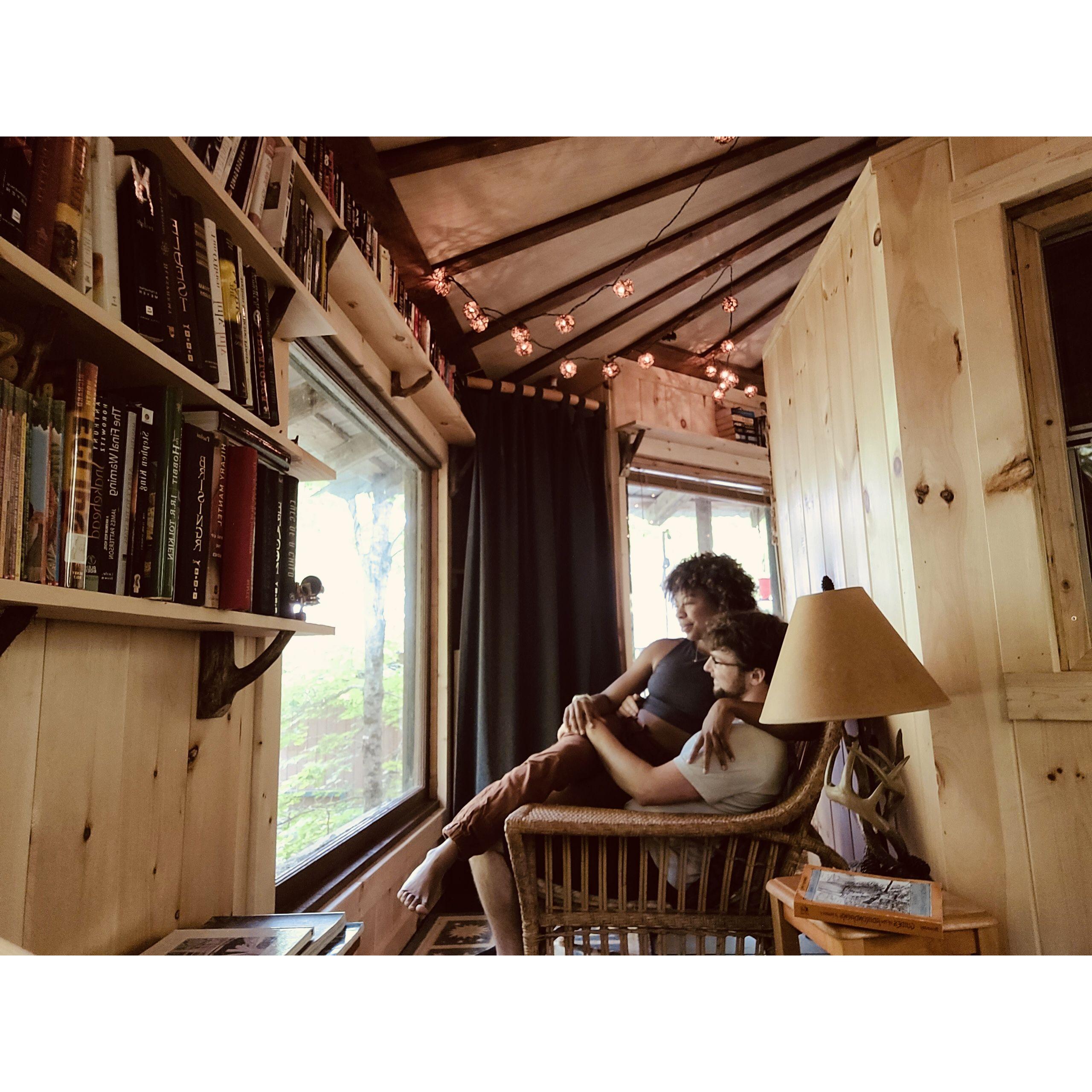 Glamping in a tree house in the Adirondacks, NY.