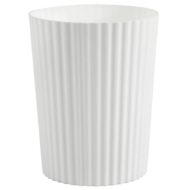 JiatuA Small Trash Can Plastic Wastebasket Round Garbage Container Bin for Bathroom, Kitchen, Bedroom, Home Office, College Dorm, White