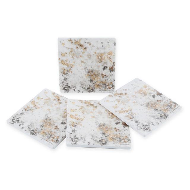 Thirstystone® Dolomite Gilded Mist Square Coasters (Set of 4)