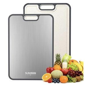 Titanium Cutting Board for Kitchen, Cutting Board Double Sided Food Grade, Pure Titanium/PP, Easy to Clean Large Size 15"×10.3"