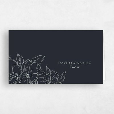 Ebony, Black Wedding Place Card - Ahlers
