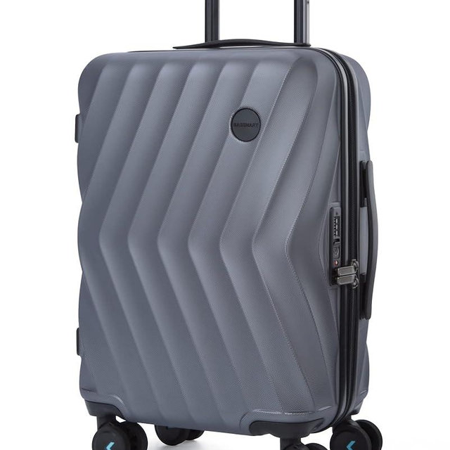 BAGSMART Carry On Luggage, PC Hardside Suitcase Airline Approved, 20 Inch Carryon Luggage with Spinner Wheels, Travel Luggage Hard Shell Lightweight Rolling Suitcases for Men Women,Grey