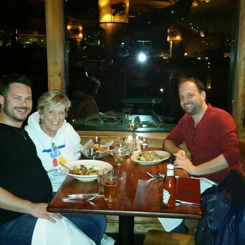 Treating my mother to a perfect seafood dinner when she visited us.