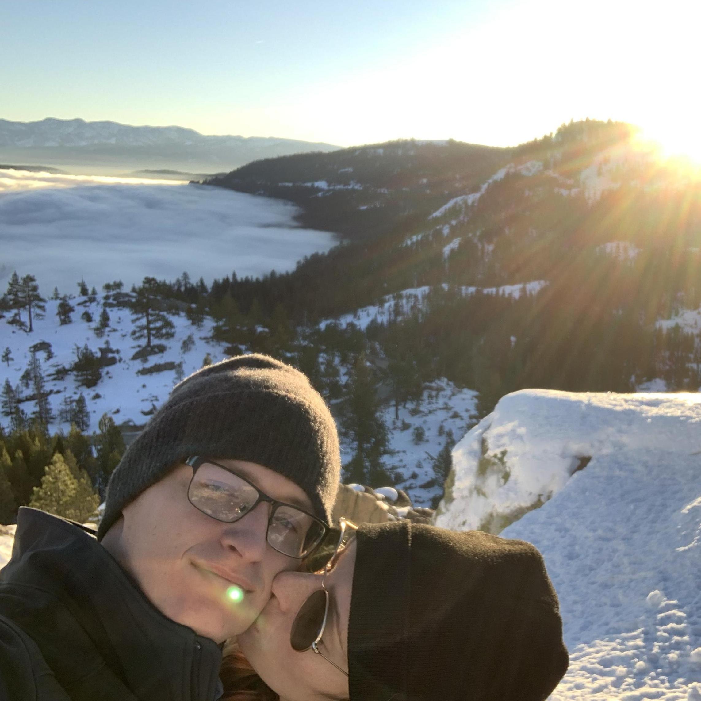 At the top of a mountain in Lake Tahoe