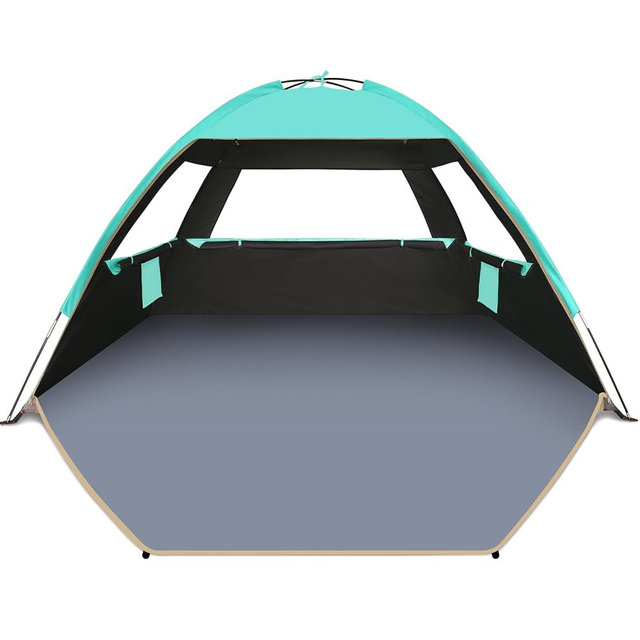 Gorich Beach Tent Sun Shelter for 3/4/6/8/10 Person with UPF 50＋ UV Protection, Lightweight & Easy Setup Beach Shade Canopy, Portable Beach Shade Tent Beach Cabana