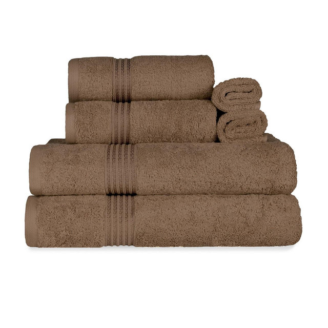 Egyptian Cotton Heavyweight Quick Dry Absorbent Towel Set, Mocha - Blue Nile Mills