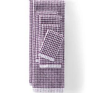 Dark Plum Quick-Dry Cotton Textured Gingham 6-Piece Towel Set
