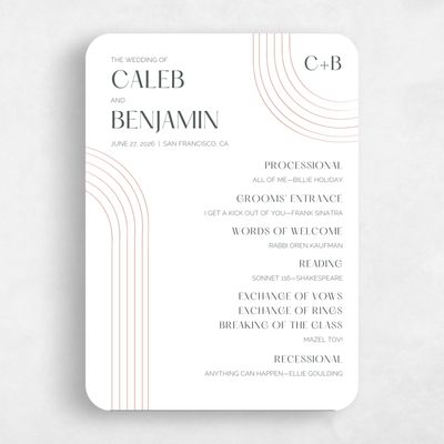 White Rounded Wedding Program - Goodwin