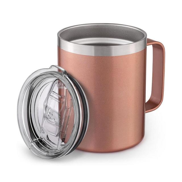 12 oz Insulated Coffee Mug with Lid - Stainless Steel Camping Mug Tumbler with Handle