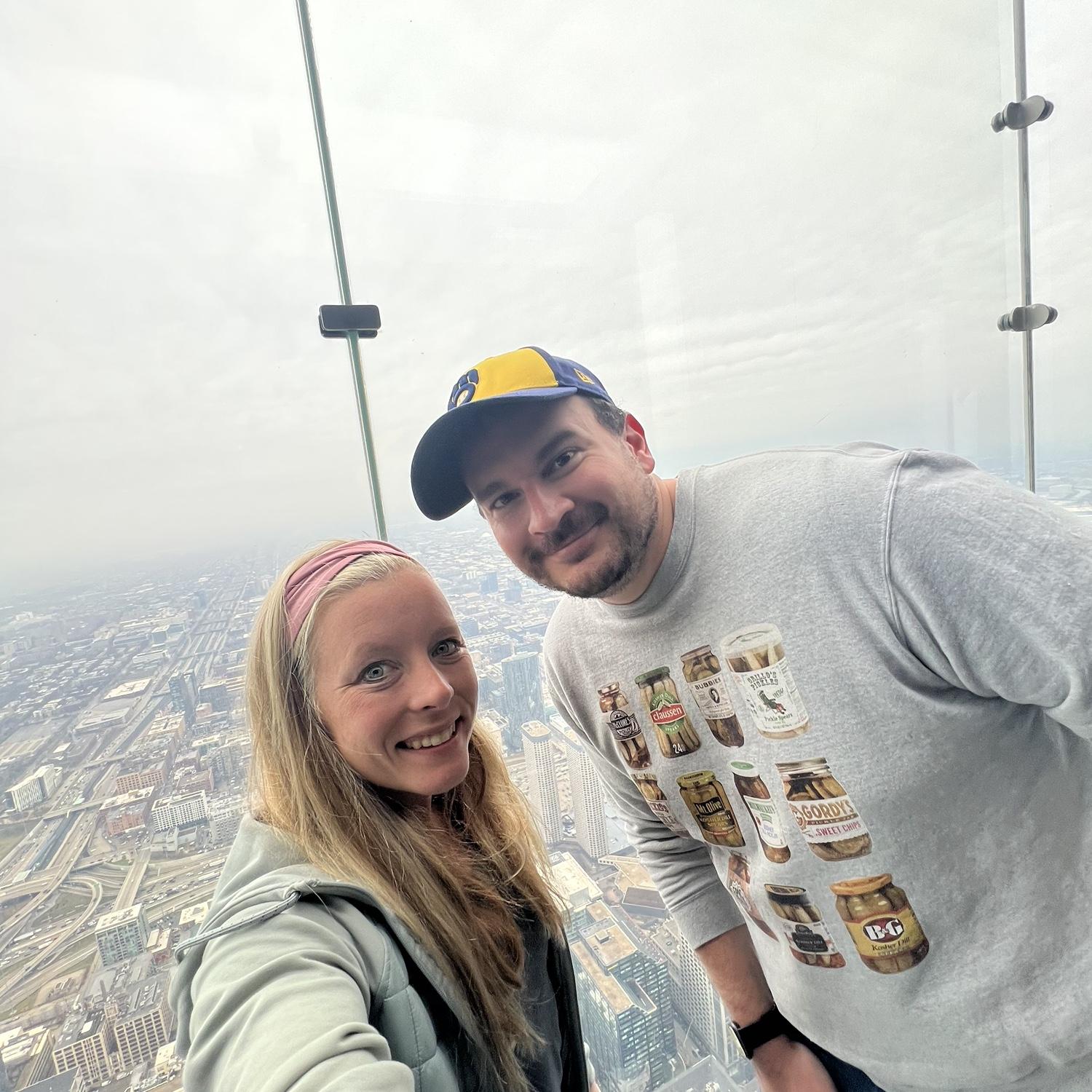 At the top of the Willis Tower in Chicago