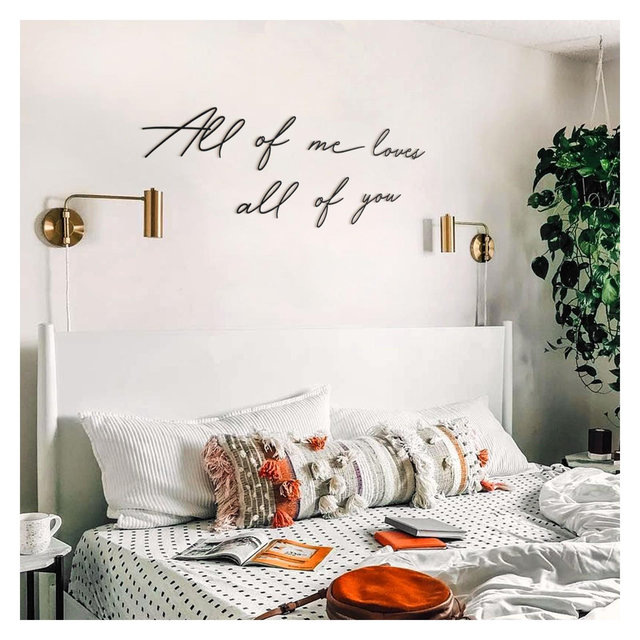 Sussexhome All of Me Loves All of You Metal Wall Art – Home Wall Decor, 7-Piece Set