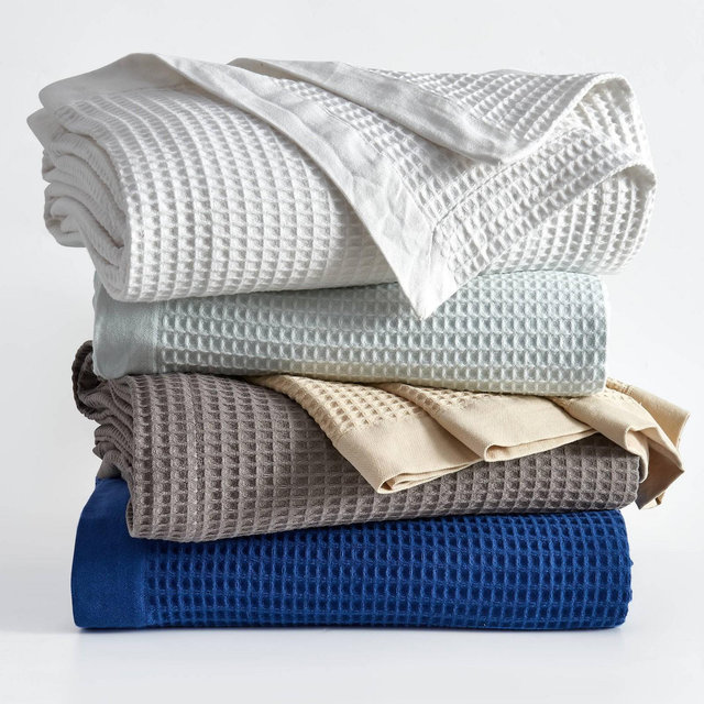 Full/Queen 100% Cotton 300GSM Solid Waffle Blanket White - Isla Jade: Machine Washable, Fade-Resistant, OEKO-TEX Certified