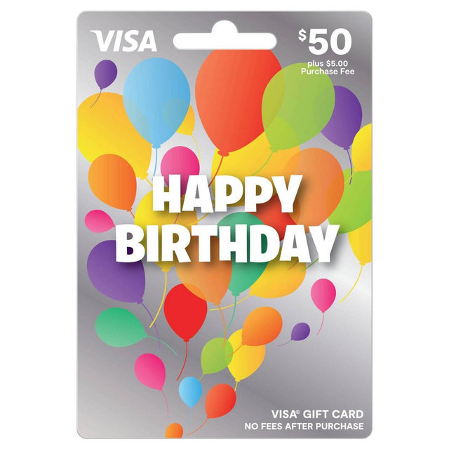 Visa Happy B-Day eGift Card - $50 + $5 Fee