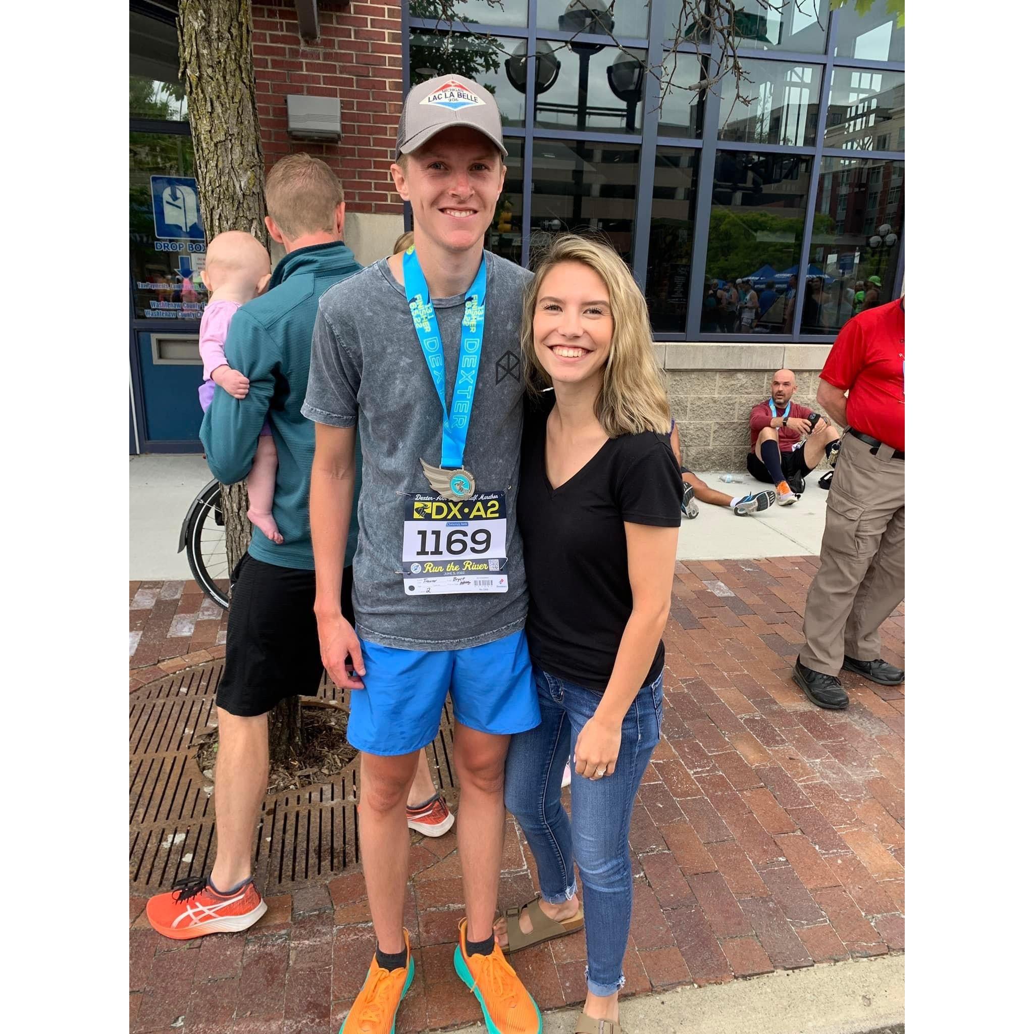Bryce’s first half marathon, summer of 2022!