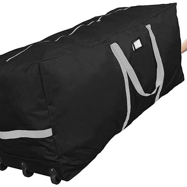 Primode Christmas Tree Storage Bag, Fits Up to 9 foot Tall Xmas Holiday Trees 28" X 16" X 60" Extra Large Heavy Duty Xmas Box Container with Wheels (Black)