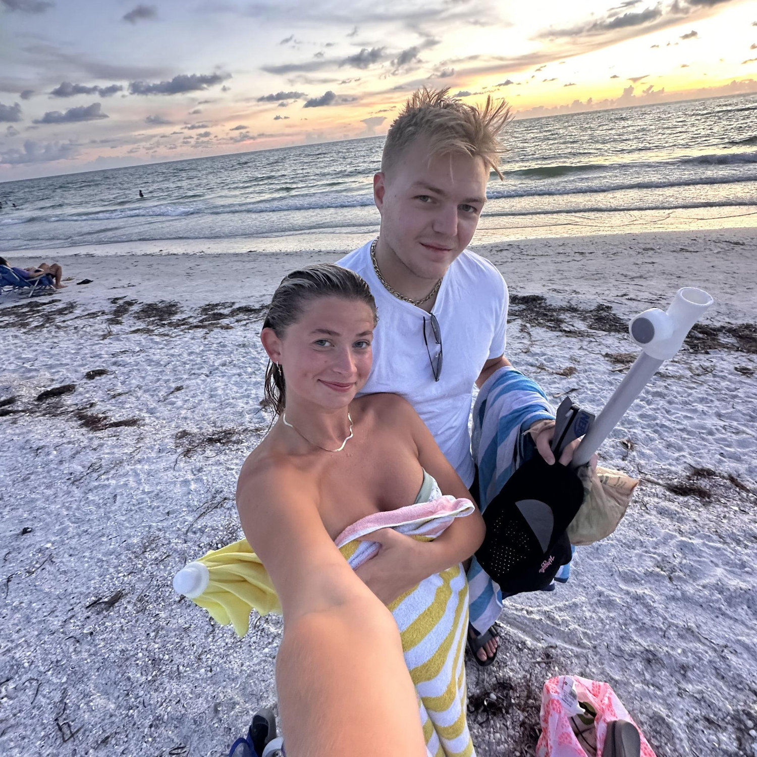 Never taking advantage of the beach being a short drive away. We catch a sunset swim often.