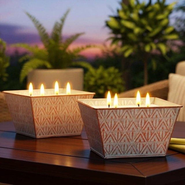 Citronella Candles Outdoor –Large Citronella Candle 30oz 4 Wicks 180-Hour Burn Time, Outdoor Candles for Patio, Backyard, Home, Balcony, Camping, Emergency & Survival