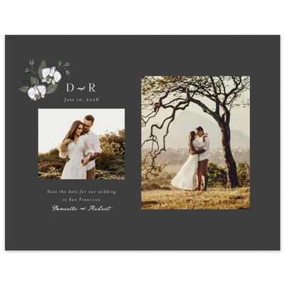 Dark Charcoal, Black Wedding Digital Save the Date - Orchidea Multiphoto