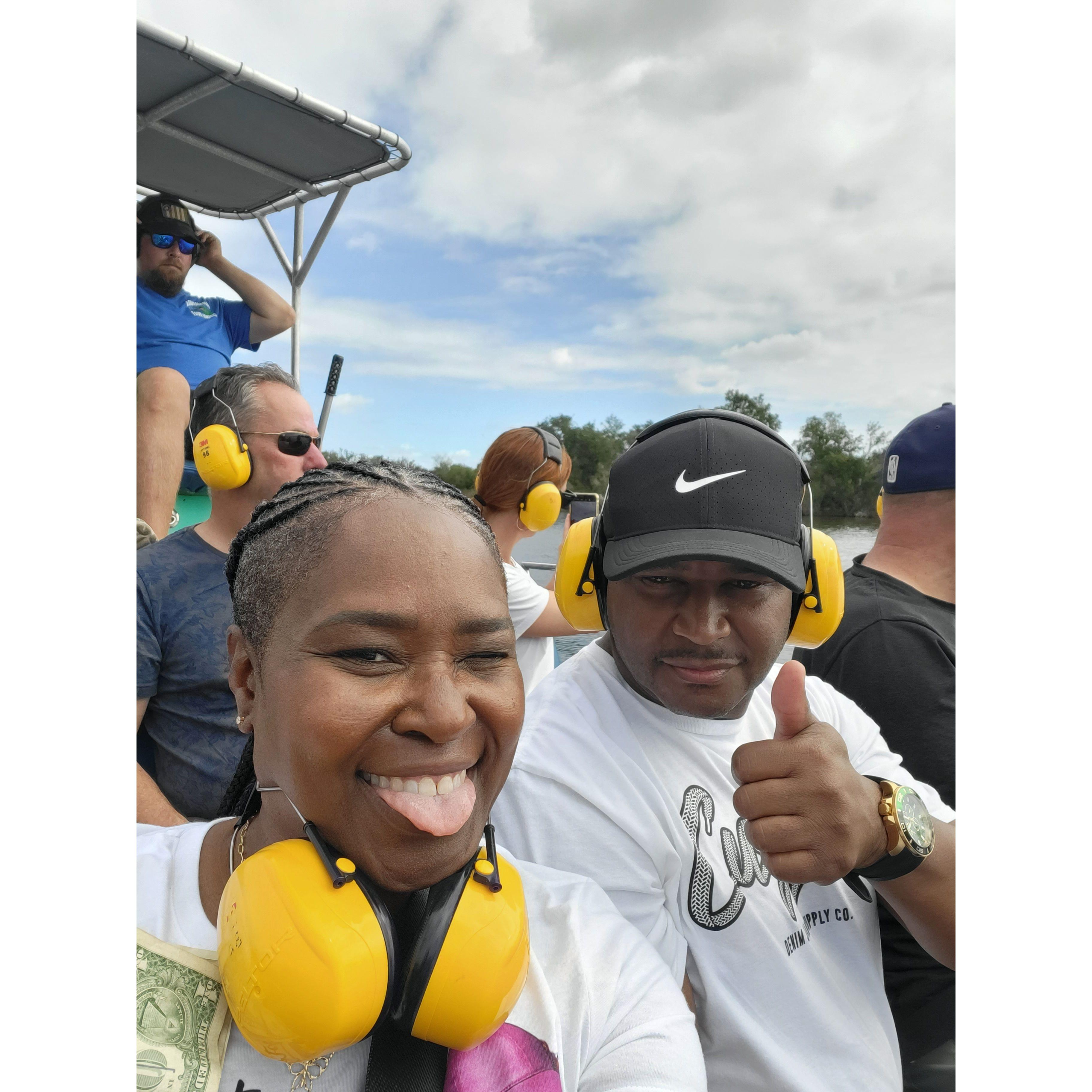 New Orleans Swamp Airboat Tour Kat's 55th Birthday Adventure Baby!