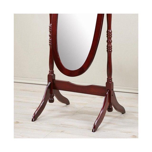 Streamdale Traditional Queen Anna Style Wood Floor Cheval Mirror, Cherry Finish