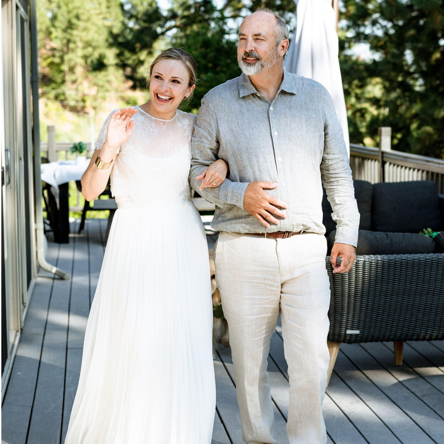 Walking down the aisle!