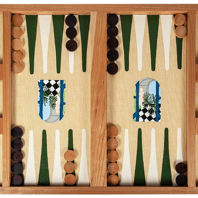 Custom Grasscloth Backgammon Board