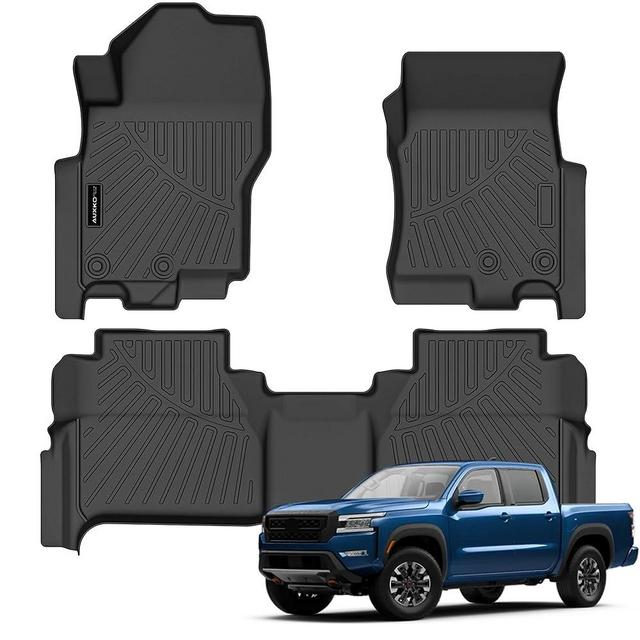 Auxko All Weather Floor Mats Fit for Nissan Frontier 2022 2023 2024 TPE Rubber Liners Frontier Accessories Set All Season Guard Odorless Anti-Slip Floor Mats